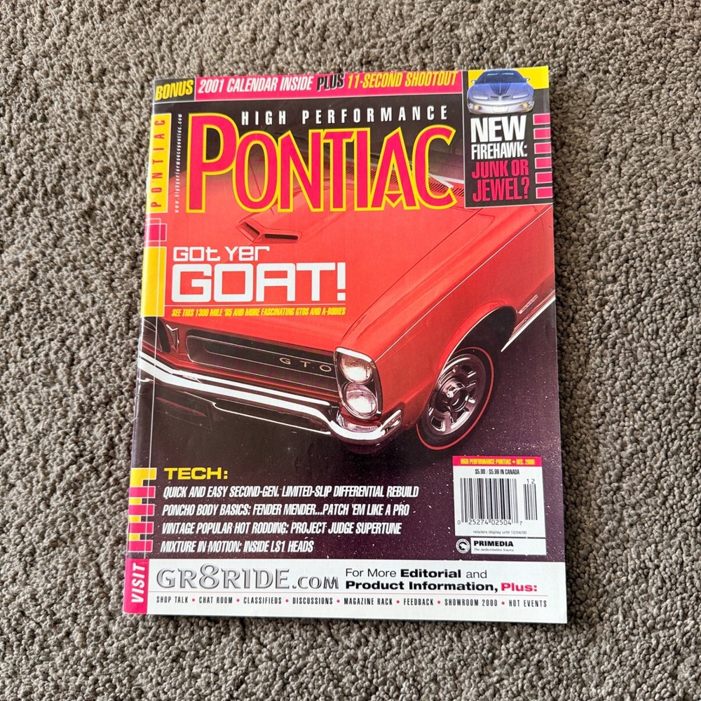 High Performance Pontiac Magazine December 2000 GTO Firehawk 2001 Calendar